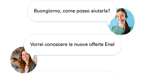 Conversazione in chat tra operatore e cliente