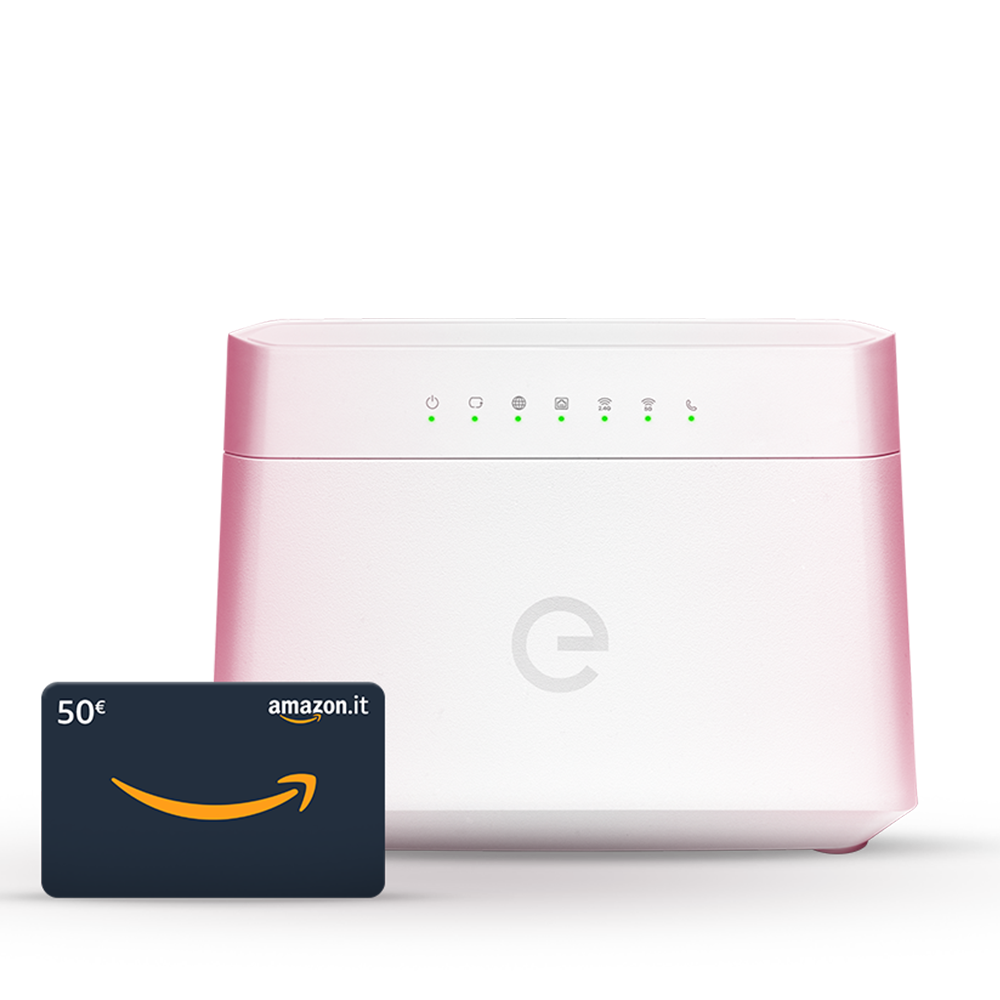 Immagine Modem Fibra Enel e Buono regalo Amazon da 50 euro