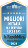 Bollino MIGLIORI IN ITALIA SERVIZIO LUCE E GAS - LA Repubblica